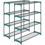 2er-Set Pflanzenregale mit 4 Ebenen für Innen und Außen, Metallhalter für Pflanzen, 90 x 28 x 104 cm, Grün