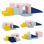Parcours motricité bébé jouet d'escalade modulable 8 pièces housse lavable en velours 51 x 40 x 40 cm multicolore