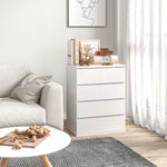 Commode 4 tiroirs meuble de rangement sans poignées design minimaliste 60 x 40 x 80 cm blanc