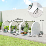 Mini Serre de Jardin Serre à tomates 3L x 1l x 0,8H m Acier PE Haute densité 140 g/m² Anti-UV 3 fenêtres Blanc