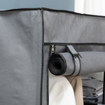 Armoire penderie multi-rangement - 6 étagères, 1 barre - non tissé gris
