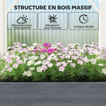 Carré Potager avec pieds Lit de Jardin Surélevé 4 trous de drainage et Tissu non tissé,  98 x 37 x 90 cm, gris