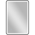 Miroir salle de bain avec éclairage 90 x 60 cm, miroir LED mural, anti-buée, 3 couleurs lumière, dimmable, noir