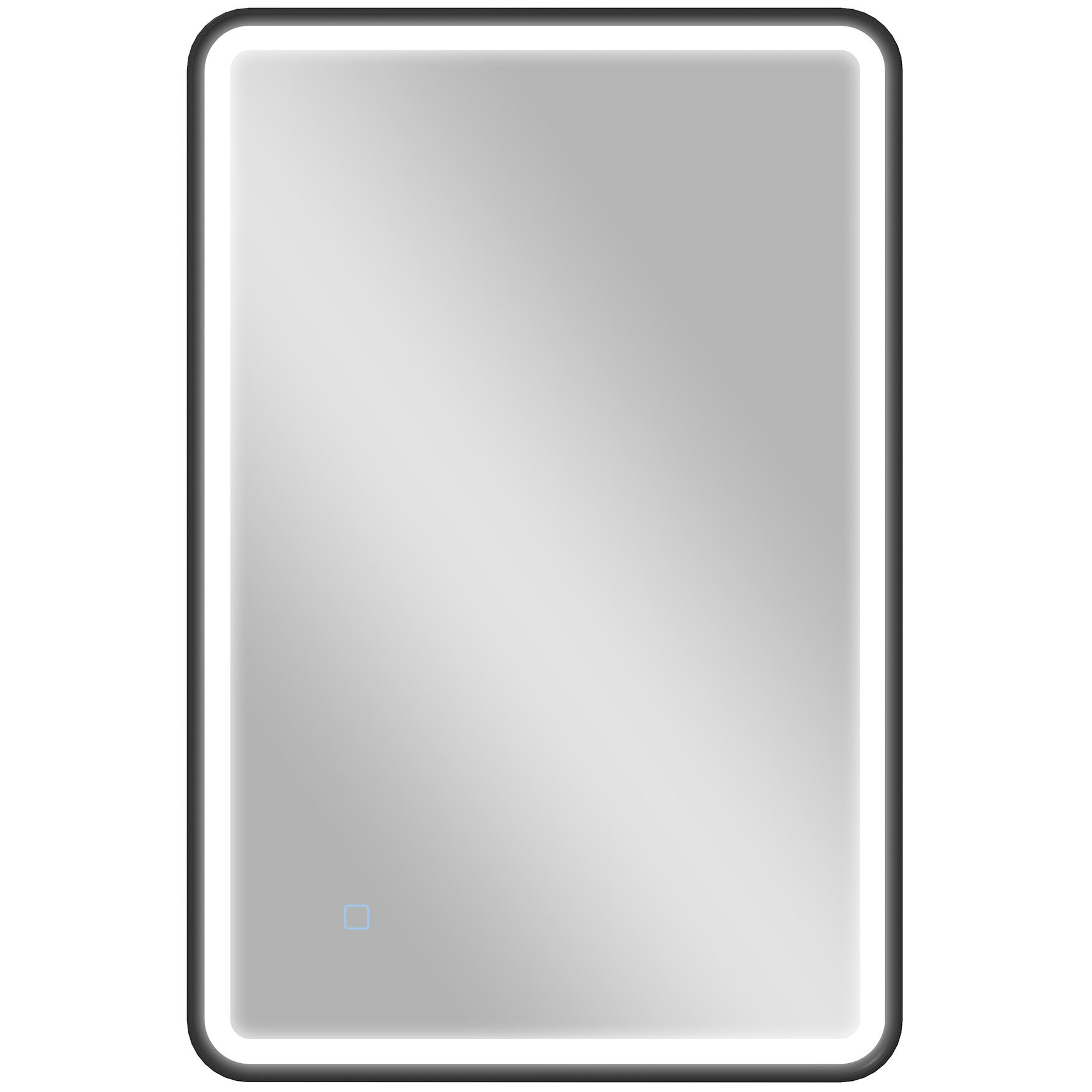 Miroir salle de bain avec éclairage 90 x 60 cm, miroir LED mural, anti-buée, 3 couleurs lumière, dimmable, noir