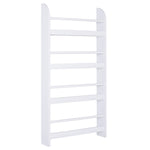 Étagère murale en bois pour livres et magazines, 4 niveaux, 59l x 12P x 113H cm, blanc