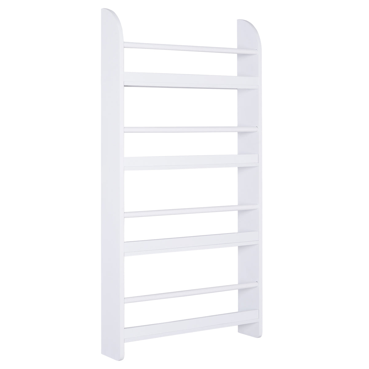 Étagère murale en bois pour livres et magazines, 4 niveaux, 59l x 12P x 113H cm, blanc