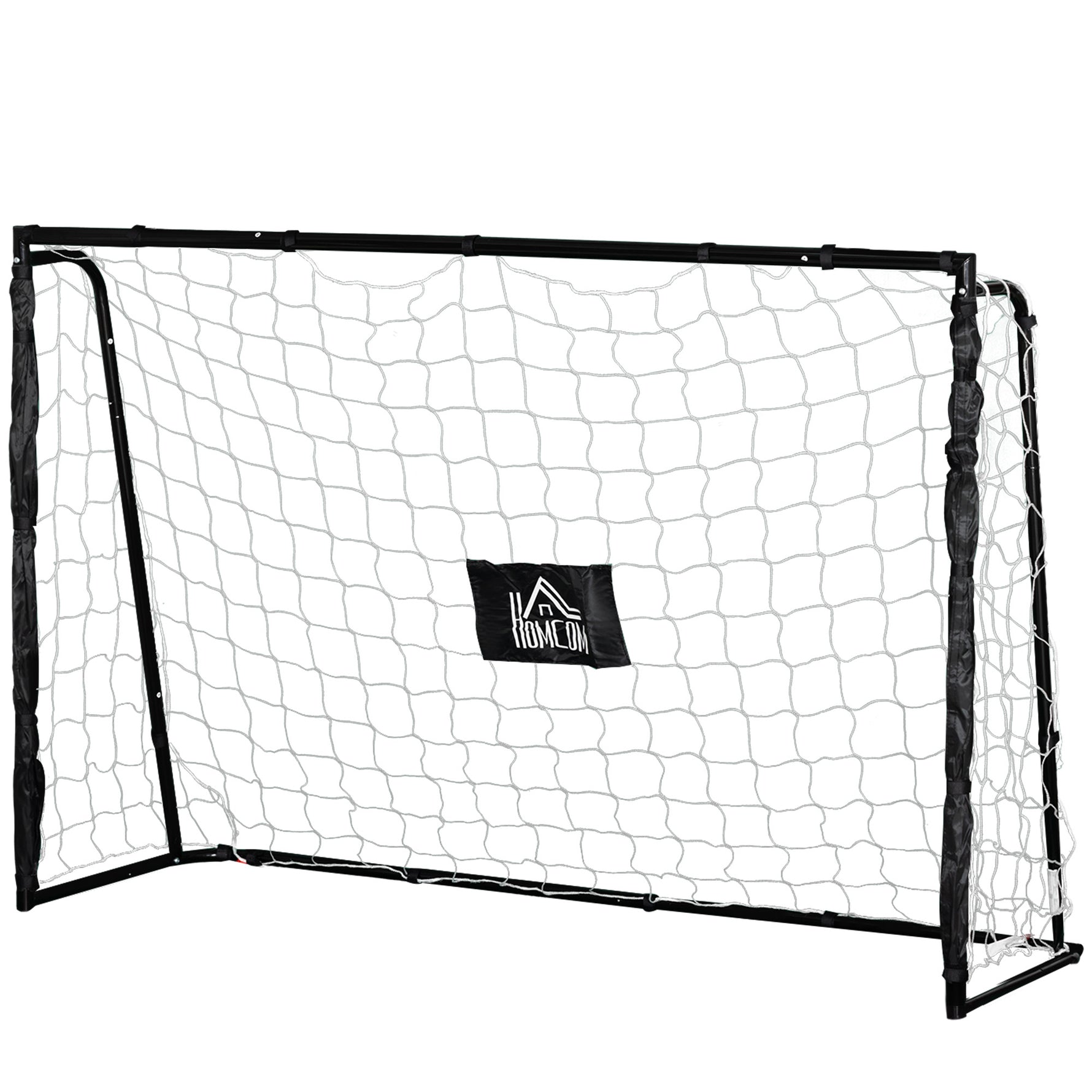 But de football cage de foot châssis métal filet PE piquets & outil inclus dim. 186L x 62l x 123H cm noir blanc
