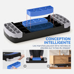 Stepper Fitness Aerobica - .fr x FFHandball - altezza regolabile superficie antiscivolo 80 x 31 x 20 cm nero blu