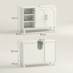 Meuble sous lavabo meuble de salle de bain avec placard à deux niveaux étagères réglables 90l x 30P x 63H cm crème