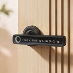 Serrure de Porte Intelligente, 5 Accès par Empreinte, Code, Carte NFC, Application Tuya/Smart Life et Clé, Noir
