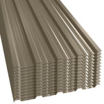 Set di 12 Pannelli in Acciaio Zincato Resistenti alle Intemperie, Marrone, Dim. di un Pannello 129L x 45P cm