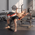 Banc de musculation Fitness entrainement complet avec support d'haltères dossier réglable acier 175 x 139 x 127 cm noir