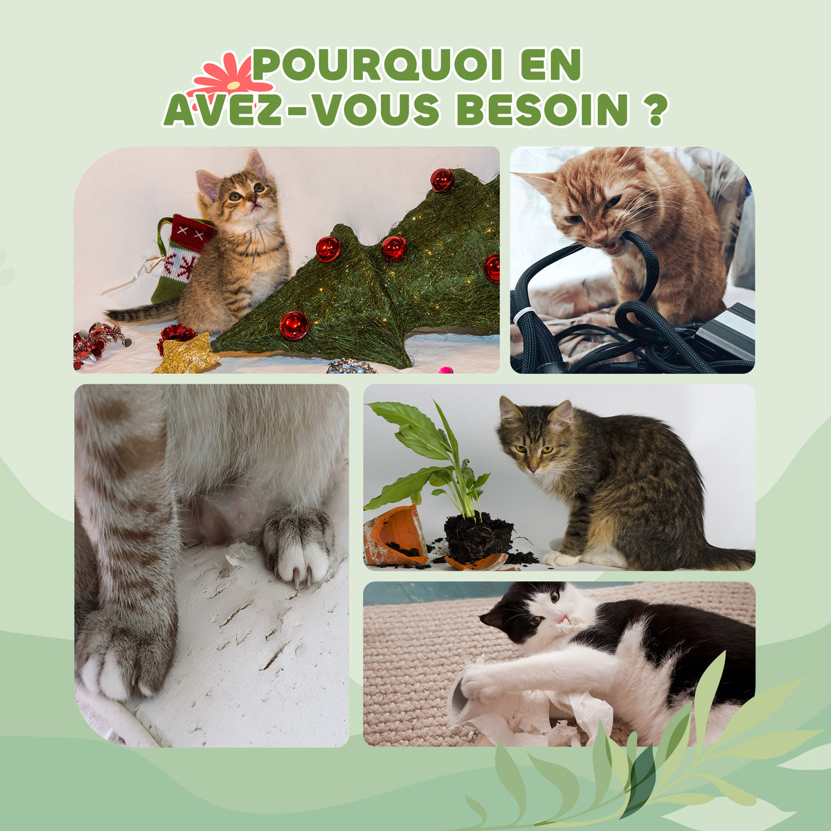 Arbre à chat du sol au plafond, tour à chat réglable en hauteur 225-255 cm à plusieurs niveaux, revêtement peluche, gris