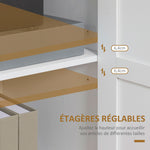 Meuble de rangement buffet cuisine avec 2 portes et 2 étagères réglables 90 x 39,5 x 88 cm