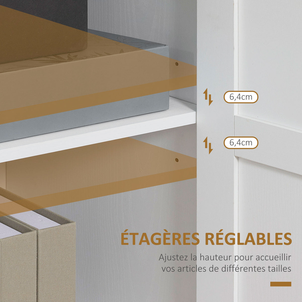 Meuble de rangement buffet cuisine avec 2 portes et 2 étagères réglables 90 x 39,5 x 88 cm