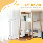 Lot de 2 barrières de sécurité barrière modulable pliable pour animaux de compagnie pied de support 154,5 x 61 cm blanc