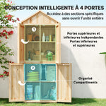 Armoire de Jardin en Bois Abri à Outils Rangement Extérieur Toit en Pointe en Asphalte 82x50x190cm Bois Naturel