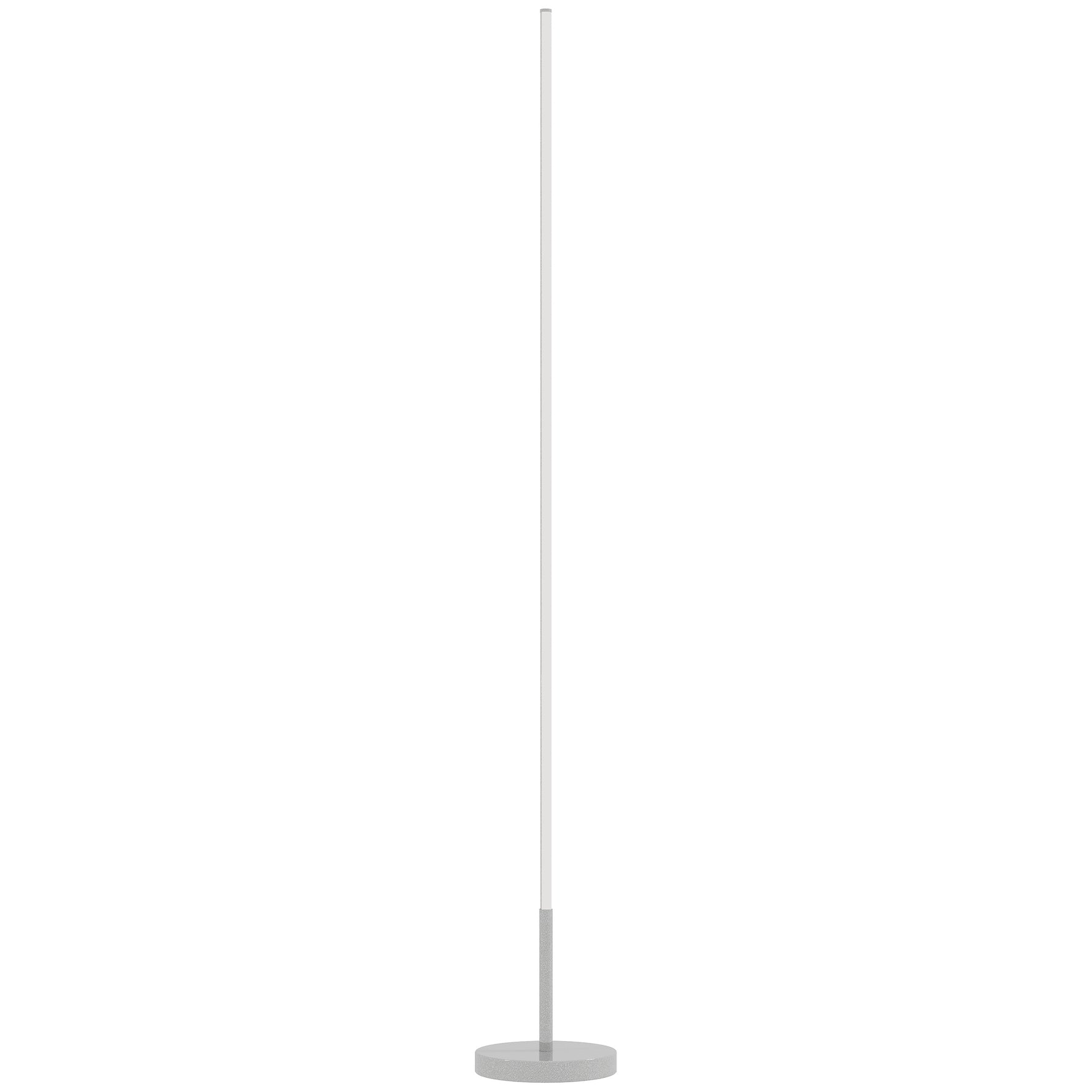 Lampadaire LED, lampadaire sur pied salon à intensité variable, télécommande, interrupteur à pied, Ø20x150cm, argent