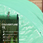 Serre de Jardin Tunnel 6 m² avec système d'arrosage intégré, 3L x 2l m 6 fenêtres Porte enroulable Vert
