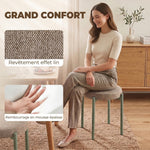 Lot de 4 Tabourets Empilables Ronds avec Assise Rembourrée, sans Dossier, Gain de Place, 45 x 45 x 47,5 cm, Marron Cair