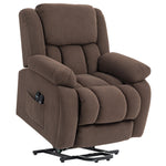 Fauteuil releveur électrique, fauteuil relax électrique avec fonction massage et chauffage, 93 x 104 x 100 cm, marron
