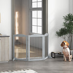Barriere de sécurité pliable barrière chien trois plaques avec deux pieds de soutien 154 x 30 x 80 cm gris