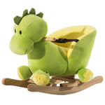 Jouet à Bascule Dinosaure Ceinture de sécurité Effet sonore 32 chansons pour enfants de 18+ Mois Bois Peluche Verte