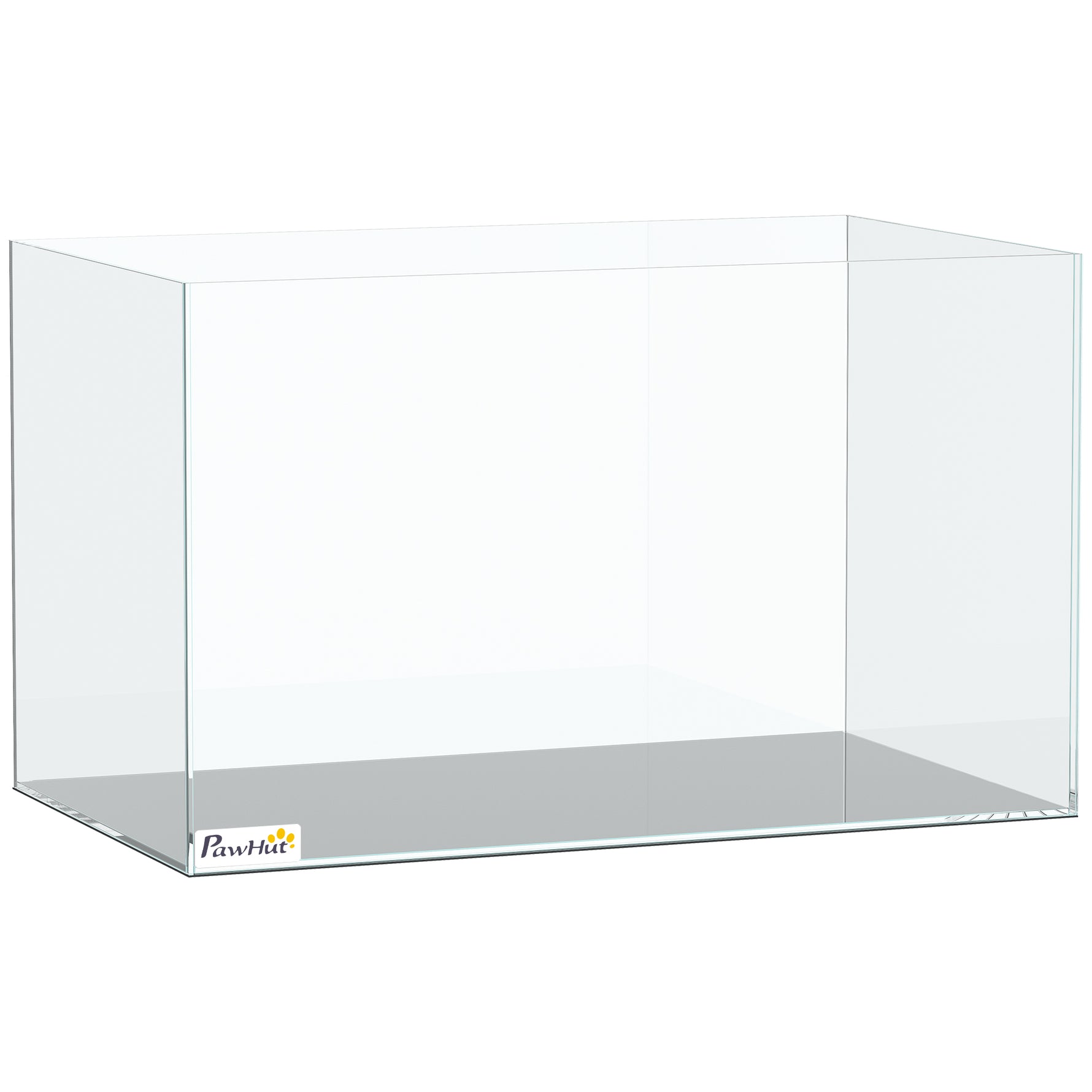 Aquarium 43L en Verre Trempé avec Tapis de Protection Pour Poissons, Crevettes, Tortues, 50 x 30 x 30 cm, Transparent