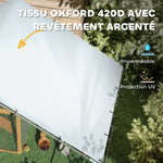 Poulailler, grand poulailler en métal avec couverture imperméable et anti-UV, cage pour 10-15 poules, 3 x 3,4 x 1,9m