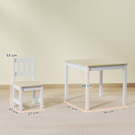Table enfant avec chaise, lot table et 2 chaises enfant en bois pour dessiner, jouer, étudier, 56x52x48cm, bois naturel