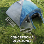 Tenda da campeggio familiare per 3 persone, tenda a cupola impermeabile leggera, ventilata, facile da montare, doppia porta e
