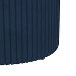 Pouf tabouret repose-pied coffre de rangement en velours côtelé 36 x 36 x 44 cm pour salon chambre bleu
