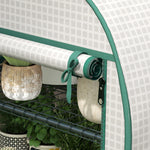 Serre de jardin serre de balcon résistante aux UV porte enroulable 4 étagères couverture en PE 80 x 49 x 160 cm blanc