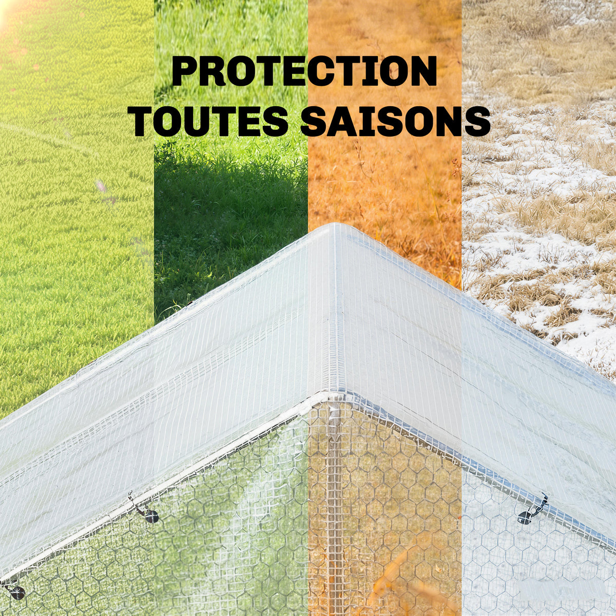 Telo di protezione 6x4 m in PE 140 g/m² con 20 occhielli rinforzati, telo impermeabile anti-UV per giardino e piscina, bianco