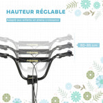 Trottinette pour enfants 5 à 12 ans 2 roues, patinette enfant avec hauteur réglable 120 x 58 x 85-95 cm bleu