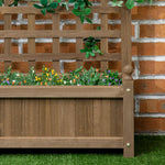 Jardinière avec treillis bac à fleurs jardinière sur pied 64 x 28 x 75 cm inserts d'irrigation bois massif