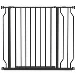 Sicherheitsgitter Haustiergitter verstellbare Länge ohne Bohren aus Stahl und ABS 75-95 x 76 cm schwarz