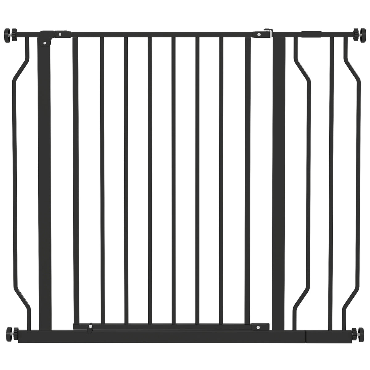 Sicherheitsgitter Haustiergitter verstellbare Länge ohne Bohren aus Stahl und ABS 75-95 x 76 cm schwarz