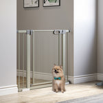 Lot de 2 barrières de sécurité pour animaux domestique avec fermeture automatique double verrouillage largeur 75-103 cm