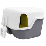 Bac à litière pour chat maison de toilette pour chat couvercle supérieur verrouillable et ouvrable 50 x 50 x 39 cm crème