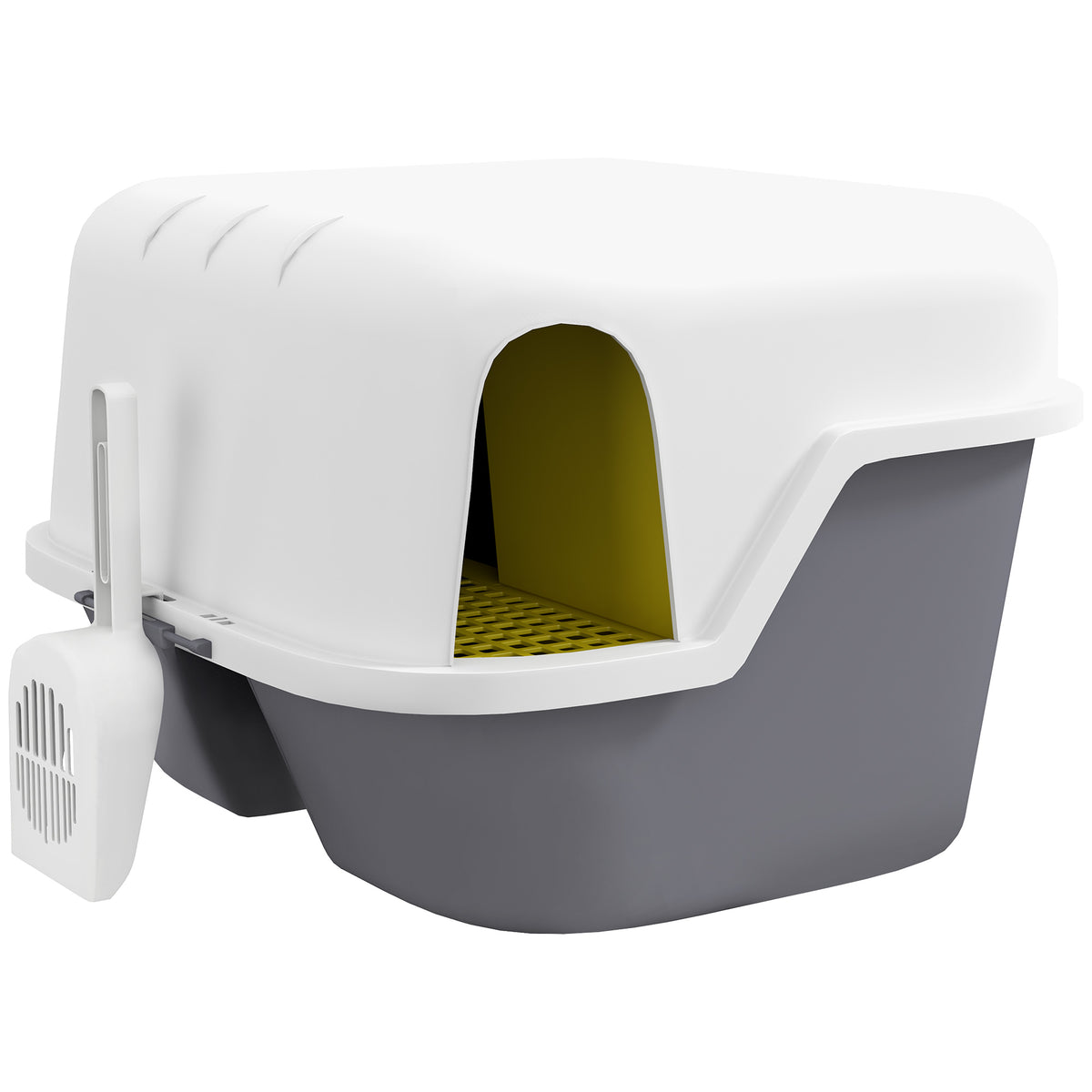 Bac à litière pour chat maison de toilette pour chat couvercle supérieur verrouillable et ouvrable 50 x 50 x 39 cm crème