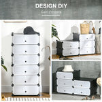 Armoire à chaussures modulable range chaussures meuble de rangement avec 6 cubes rectangulaires empilable en
