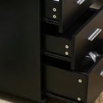 Caisson de Bureau Rangement Bureau sur Roulettes 3 Tiroirs Verrouillables 40 x 40 x 61,5 cm Noir