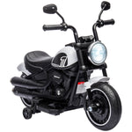 Electric motorcycle for kids 3 km/h 6V with LED headlight, 2 training wheels, for ages 18-36 months, with powerful motor, white