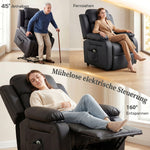 Fauteuil releveur électrique fauteuil relax électrique avec repose-pied télécommande et 2 pochettes 76x90x105cm noir