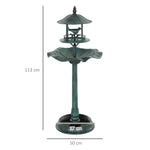 Bain d'oiseaux abreuvoir pour oiseaux jardinière 3 en 1 Ø 50 x 113 cm polypropylène vert-de-gris-2