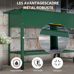 Jardinière sur Pieds Potager dim. 109L x 44l x 80H cm étagère 2 Roues + Insert d'irrigation métal Vert