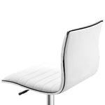 Chaise bureau sans accoudoirs, fauteuil de bureau, hauteur réglable, assise et dossier rembourrés, 48x52x78-90cm, blanc