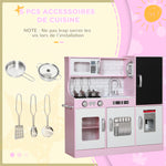 Cuisine enfant jouet d'imitation pour enfant - dinette enfant de 3-8 ans, rose