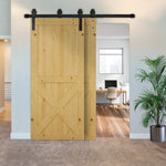 2M Kit porte coulissante de grange, rail porte coulissante double de 100 cm de large, épaisseur 35-40 mm, charge 90 kg